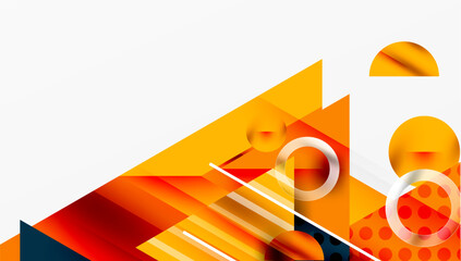 Poster - Modern geometric background - overlapping triangles with smooth gradients and semi-transparency