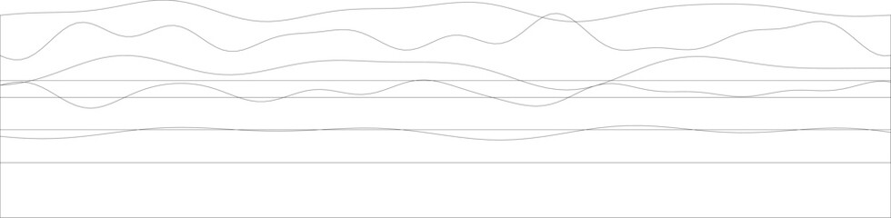 Poster - Abstract line art with flowing patterns on white background.