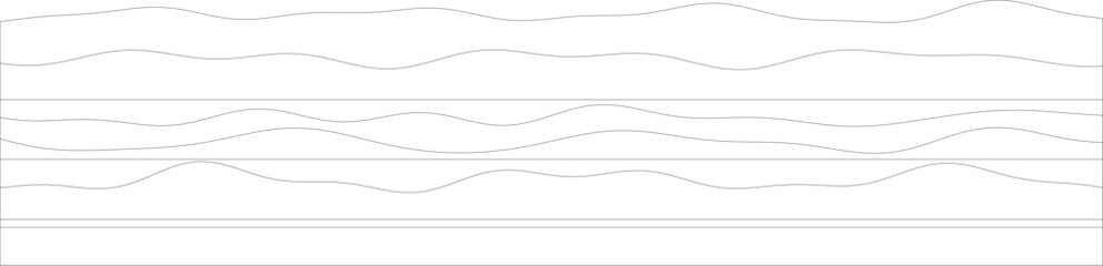 Poster - Abstract monochrome line art with curved patterns on white background.