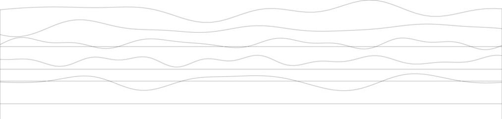 Poster - Abstract line art on white background with flowing curves and equal spacing.