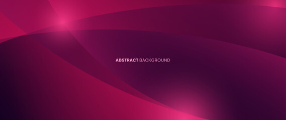 Poster - Light lines with curved patterns arranged neatly with pink color gradation on a dark background