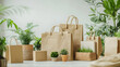 © Svetlana - Eco-friendly shopping bags and potted plants arrangement