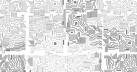 Circuit board, technology background. Vector illustration. 