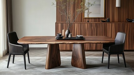 Poster - A modern wooden dining room featuring a beautiful dining table