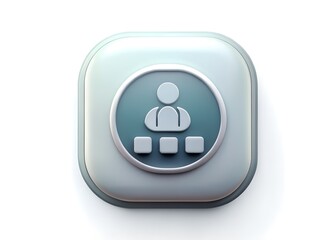 Aufkleber - Icon of Authority: A minimalist, 3D-rendered icon depicting a person at the top of an organization's chart