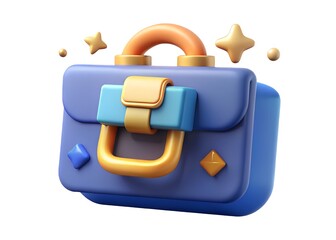 Poster - Career Icon: A vibrant, 3D-rendered briefcase, a symbol of professional journeys. The briefcase, brimming with potential, exudes a modern, inviting appeal.