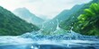 © Phatharaporn - Water Splash in Lush Green Mountain Landscape