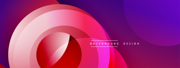 Aufkleber - Layered circular shapes in vivid colors form a gradient-rich abstract design with smooth transitions, depth effects, and a modern, futuristic aesthetic
