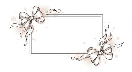 Poster - Ribbons frame with decorative ribbons illustration design. Rectangular frame decorated with ribbons illustration in elegant style
