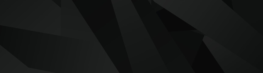 Poster - Abstract geometric black polygonal background with angular shapes and shadows.