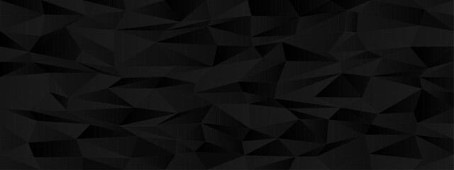 Poster - Abstract geometric black polygonal pattern in low poly design for modern backgrounds.