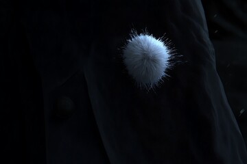 Poster - Soft White Texture on Dark Fabric Surface Captured in Low Light