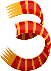 Fototapete - Autumn thanksgiving font typeface scarf digit 3 three. Thanksgiving math typeface digit, Fall season vector kid ABC typeface numeral symbol. Autumnal alphabet type figure or autumn harvest font number