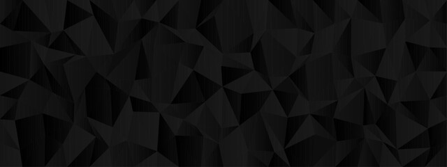 Poster - Abstract geometric background with dark poly shapes for modern design projects.