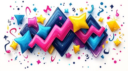 Poster - Vibrant Shapes and Colors Create Fun Abstract Background Design