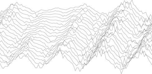 Poster - Abstract wave patterns depicting fluid motion and movement in black and white for modern design concepts.