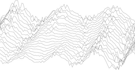 Poster - Abstract line art of waves creating dynamic patterns for modern design and decoration.