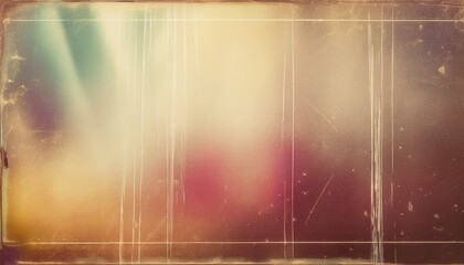 Poster - vintage scratched glass texture with warm gradient hues of gold, red, and teal, perfect for overlays, background, and design

