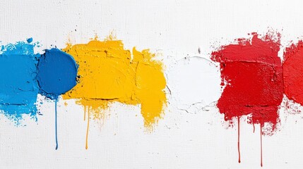 Poster - Vibrant Strokes: Artistic arrangement of colorful paint strokes, forming a visually striking abstract composition, exuding creativity.