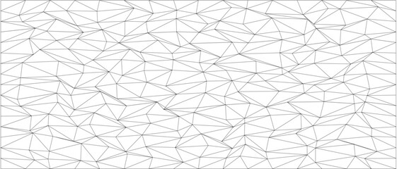 Poster - Abstract geometric chaos pattern with black lines on white background for modern design projects.