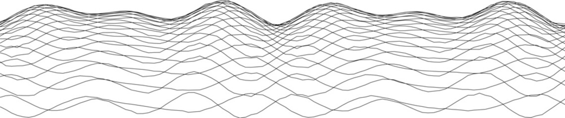 Poster - Abstract wave pattern with curved lines on white background for modern design.