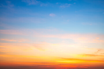 Wall Mural - beautiful , luxury soft gradient orange gold clouds and sunlight on the blue sky perfect for the bac