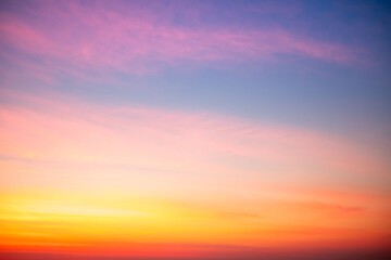 Wall Mural - beautiful , luxury soft gradient orange gold clouds and sunlight on the blue sky perfect for the bac