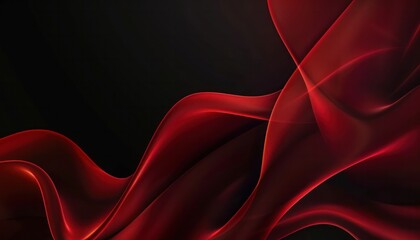 Fototapete - Dark red abstract backgrounds flowing lines curves dark smooth gradient colours infinity super detailed geometry dynamic realistic glowing wave.