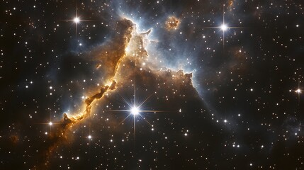 Poster - Enigmatic nebula in the sky: a breathtaking abstract visual of cosmic gas clouds and stars in celestial space