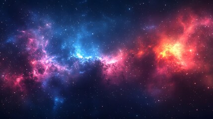 Poster - Mesmerizing scene of a nebula and star field creating an enchanting cosmic landscape full of color and depth