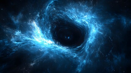 Poster - Stunning black hole at the heart of a colorful nebula creating a dreamlike cosmic scene of energy and wonder