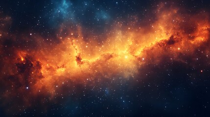 Poster - Breathtaking dreamlike nebula floating in the cosmic sky with glowing gas clouds and stellar formation