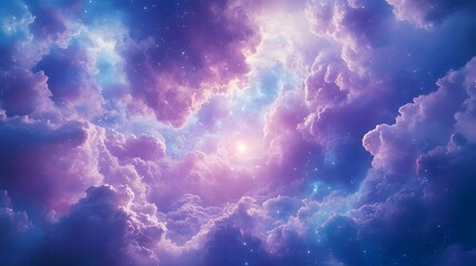 Poster - Majestic purple sky filled with shimmering stars creating a dreamlike cosmic atmosphere of celestial wonder