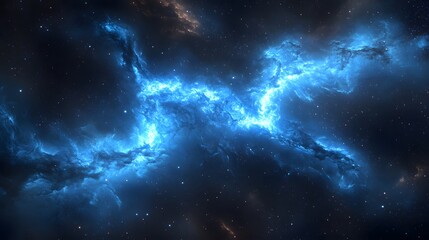 Poster - Nebula with blue nebula creating a dreamlike cosmic landscape filled with timeless celestial wonders in space