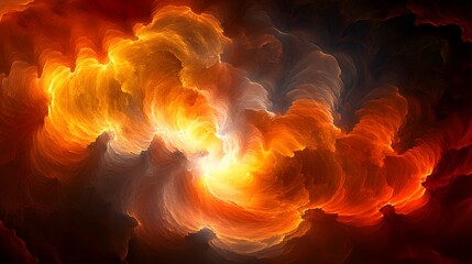 Poster - Fiery blaze creating a stunning display of light and color in an abstract representation of time and energy