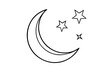 © mstsokera - minimalist sketch of a crescent moon and stars line art vector