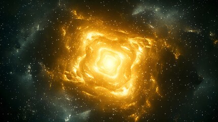 Poster - Majestic spiral galaxy rendered in a stunning fractal depiction of abstract cosmic structure and celestial wonder