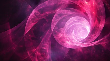 Poster - Enchanting pink swirl captured in a beautiful fractal depiction of abstract artistry and ethereal cosmic visuals