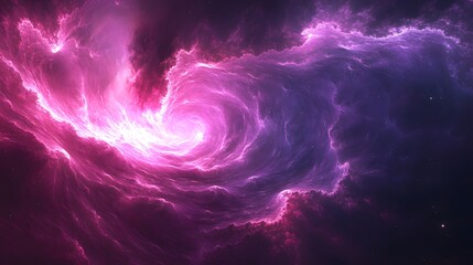 Poster - Stunning purple nebula scene rendered in an abstract fractal depiction of cosmic imagery and alien landscapes