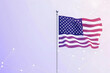 © Nadiyah - American flag waving gently on a pale background with subtle network connections