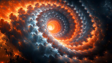 Poster - Unique spiral shaped cloud captured in fractal design showcasing the beauty and mystery of cosmic elements