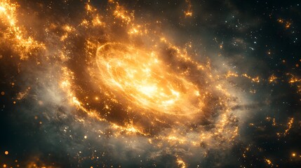 Poster - Futuristic abstract spiral galaxy with vibrant colors and intricate details capturing the wonders of the cosmos