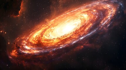 Poster - Futuristic abstract spiral galaxy with stunning colors and patterns illustrating the beauty of the universe in motion