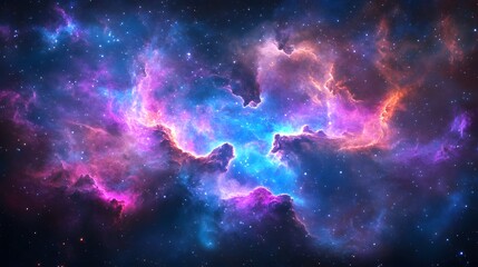 Poster - Stunning nebula in the cosmic sky with vibrant colors and mystical elements capturing the essence of deep space