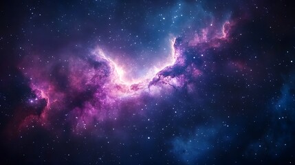 Poster - Stunning depiction of nebulae with vibrant colors and cosmic dust in a timeless futuristic space scene