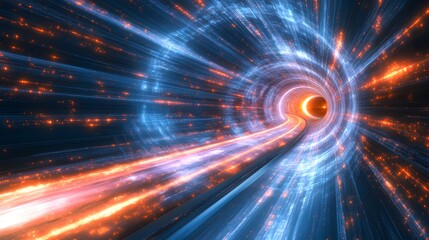 Poster - Black hole in space as a futuristic representation of time and the parallel universes that exist beyond our perception