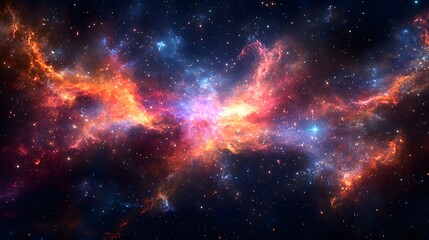 Poster - Stunning nebula illuminating the cosmic sky with brilliant colors, symbolizing the birth of stars and galaxies