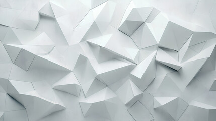Poster - abstract white background with texture pattern, layered geometric triangle shapes, white and grey gl