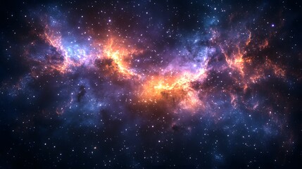 Poster - Stunning nebula with dazzling stars in the cosmic background creating an ethereal space wonderland