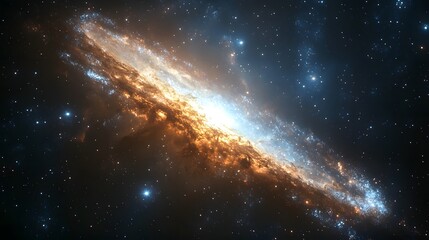 Poster - An enormous galaxy sprawling across the vast expanse of space with twinkling stars and cosmic beauty